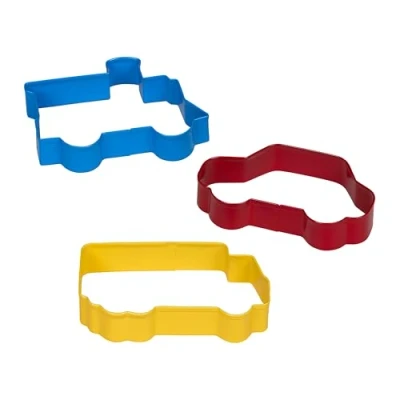 Image of Tala Road and Rail Cookie Cutter Set, Pack of 3 Transport Shapes: Car, Lorry &amp; Train, Steel Biscuit Fondant Cutters, Baking Craft Tools