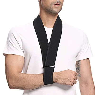 Image of supregear Arm Sling, Lightweight Neck Support Collar Immobilizer Simple Sling Breathable Shoulder for Men Women (Black, Standard)