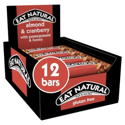 Image of Eat Natural Fruit &amp; Nut Bars Almond Cranberry with Pomegranate Honey 12 x 40g