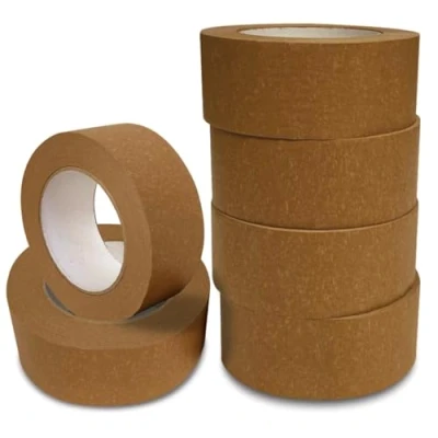 Image of JeeJaan® 6 Rolls Brown Kraft Paper Tape 50mm x 50m Recyclable Parcel Gift Wrapping