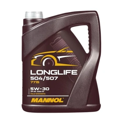 Image of Mannol 5 Liter Longlife 504/507 5W 30 Engine Oil C3 Universal Fully Synthetic, Yellow brown