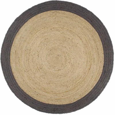 Image of vidaXL Handmade Rug Jute with Dark Grey Border 240 cm