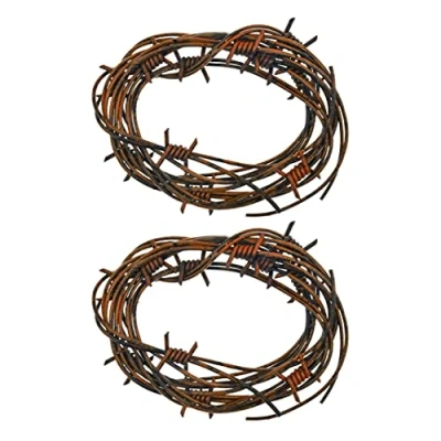 Image of Simulated Barbed Wire,Halloween Fake Rusted Barb Wire Plastic String Party Decoration Prop 2PCS 2.5cm