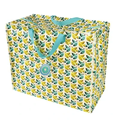 Image of Large Storage Bag with Zip Strong and Durable 55 x 48 28cm 70l Love Birds Design