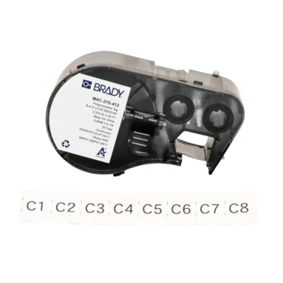 Image of Brady Polypropylene Label Tape for Printer BMP41/BMP51/BMP53/M511 Self Adhesive Labels Black on White (9,53 mm (W) x 6,10 m (L)) M4C 375 412