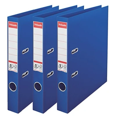 Image of Esselte N1 Set of 3 Power Lever Arch Files 50 mm spine bright blue