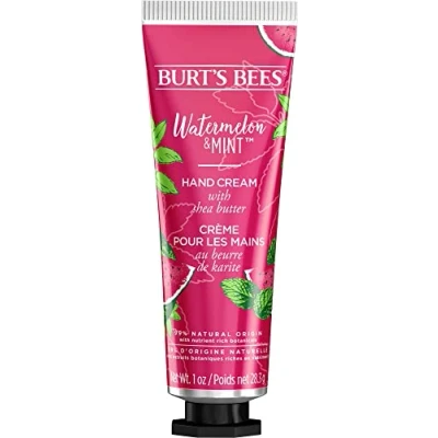 Image of Burt’s Bees Hand Cream for Very Dry Hands, Watermelon &amp; Mint, Moisturiser With Shea Butter, 28.3g