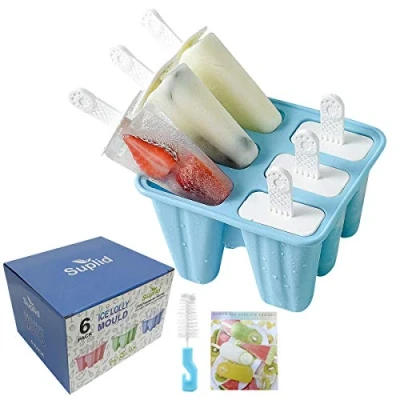 Image of Ice Lolly Mould 6 Pieces Food Grade Silicone Popsicle Mold Easy to Remove Pop Moulds Reusable Cream BPA Free Maker
