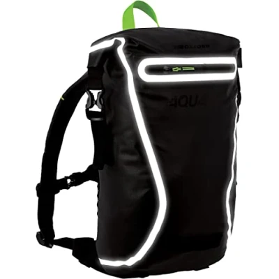 Image of Oxford Aqua Evo 12L Backpack Super Lightweight, 12 Litre Waterproof Rucksack With Reflective Details For High Visibility (Black/Green)