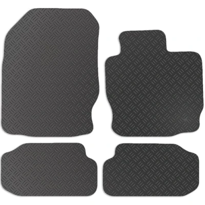 Image of Carsio Car Mats For Mitsubishi Colt CZC Convertible 2004 2009 Tailored Fit Rubber Floor Mat Set Complete Accessory Black Custom Fitted Anti Slip Backing, Heavy Duty &amp; Waterproof