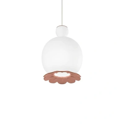 Image of Kundalini Opyo hanging light, handblown, coral