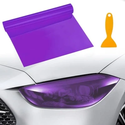 Image of VBGURR Car Headlight Tint, Tint for Waterproof Film Rear Light 30 X 120cm (Purple)