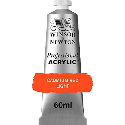 Image of Winsor &amp; Newton Professional Acrylic Paint, Cadmium Red Light, 60 ml Tube