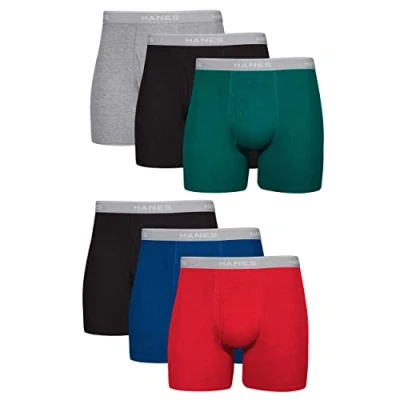 Image of Hanes Men&#039;s Tagless Briefs, 6 Pack Boxer Assorted, M UK