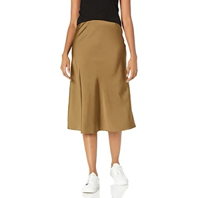 Image of The Drop Women&#039;s Maya Silky Slip Skirt, Dark Olive, XXL, Plus Size