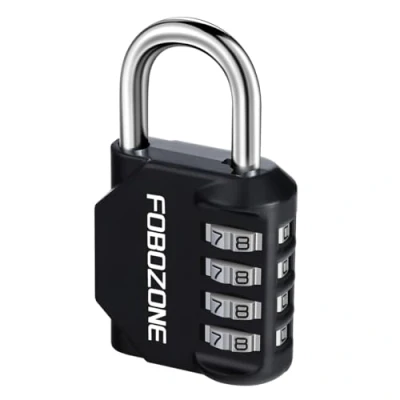 Image of Combination Lock, FOBOZONE 4 Digit Outdoor Waterproof Resettable Code Padlock,for Gym Locker, Cabinet,Shed, Hasp,Gate, Tool Box,School Locker Lock (Black)