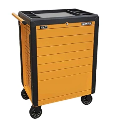 Image of Sealey Superline Pro Rollcab 7 Drawer Push To Open Orange