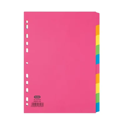 Image of Elba 10 Part Manilla Bright Dividers A4 Assorted