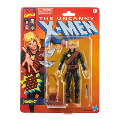 Image of Marvel Hasbro Legends Series X Men Longshot 6 inch Action Figure Toy, 4 Accessories, F3977, Multicolor