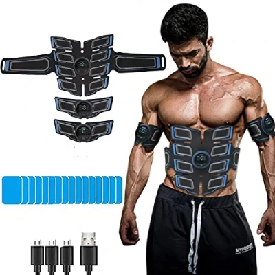 Image of sielife EMS Muscle Stimulator, 8 Pad Abs Trainer Abdominal Toner Electronic Toning Belts Workout Home Fitness Device with USB Rechargeable for Abdomen Arm Leg Men And Women