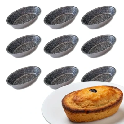 Image of Leccesi Pastry Moulds for Pasticciotto Leccese Mould in Aluminium with Non Stick Coating Stone Effect 100% Made Italy Size 10.5 x 7 cm (9)