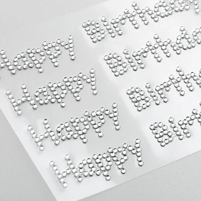 Image of 10.5cm Happy Birthday Self Adhesive Diamante Rhinestone Gem Craft Sticker (4 Pieces)