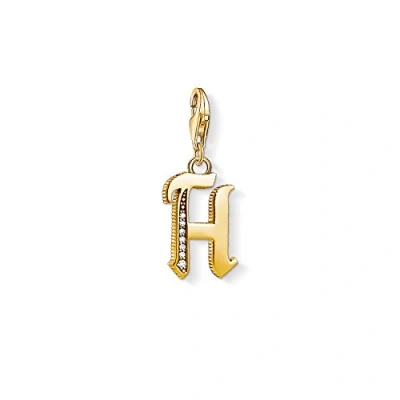 Image of Thomas Sabo Women Charm Pendant Letter A Z Club 18k Yellow Gold Plating 925 Sterling Silver, H
