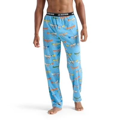 Image of Little Blue House Men&#039;s Jersey Pants Pyjama Bottoms Pajama, Lake, Large