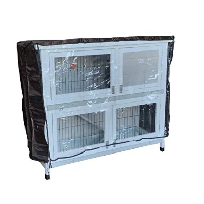 Image of BUNNY BUSINESS 2 Tier Double Decker Rabbit/Guinea Pig Hutch Hutches with Sliding Trays &amp; Ramp (MED 41&quot; COVER)