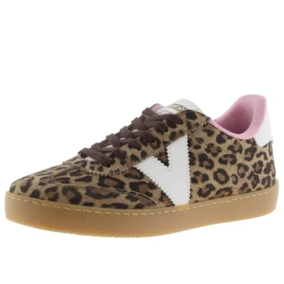 Image of victoria Berlin Ciclista Leopard Split Leather Low Tennis &amp; Pieces in Contrast Matching Laces 1126205 for Women Leopardo 39
