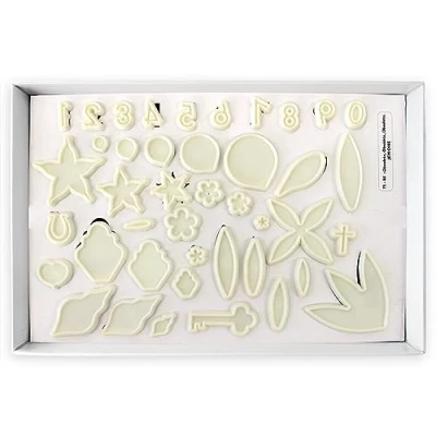 Image of PME JEM One Flower Cutters, Set of 79, White, 1.7 x 9 13 cm
