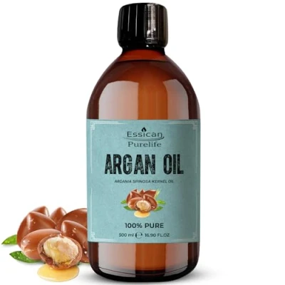 Image of Pure Moroccan Argan Oil 500ml, 100% Natural Carrier for Face &amp; Body Massage, Cold Pressed Vitamin E Oil, Hair, Curly Nail Women and Men