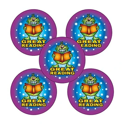 Image of 150 Great Reading Monster Reward Motivational Childrens Pupils School Praise Teachers Stickers 25mm Primary Teaching Services