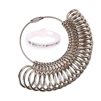 Image of H&amp;S Ring Sizer Gauge Set Metal Finger Measure Sizing Measuring UK A Z Women Men
