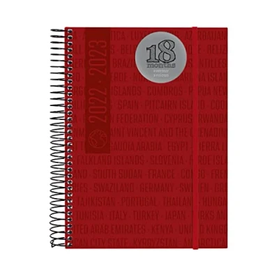 Image of Finocam Diary 2022 2023 Spiral Bound 18 Months 2 Days per Page July to December (18 Months) Travel International