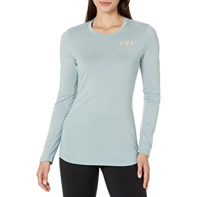 Image of Fox Racing Women&#039;s Ranger Dri Release Long Sleeve Mountain Biking Jersey Shirt, Gunmetal, X Small