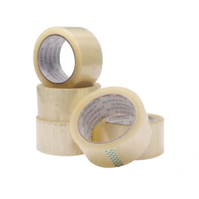 Image of Q Connect Polypropylene Packaging Tape 50mmx66m Clear (Pack of 6)