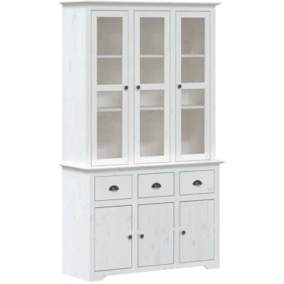Image of vidaXL Highborad &quot;BODO&quot; White 115.5x43x200.5 cm Solid Wood Pine