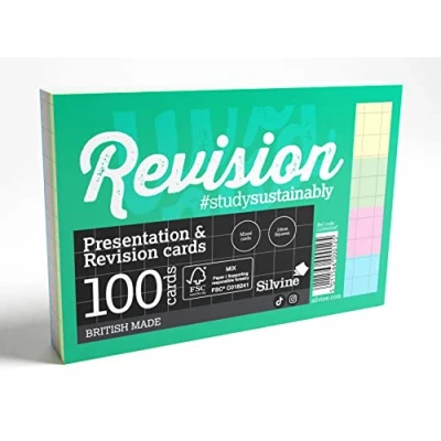 Image of Luxpad Revision A6 Flash Cards 10mm Squares (100 Cards) Assorted Colours