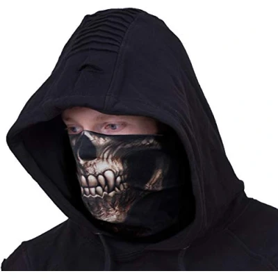 Image of Spiral Goth Skull Multifunctional Face Wraps Black