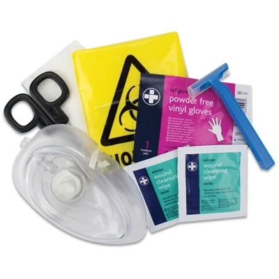 Image of Reliance Medical AED Emergency Prep Kit for Emergencies, Essential Items Defibrillator Use, Compact Black Bag with Belt Loop, Single Unit