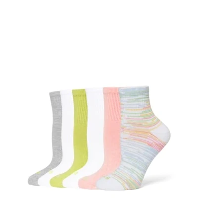 Image of HUE Women&#039;s Mini Crew Sock, Rainbow 6 Pair Pack, One Size (Pack of 6)