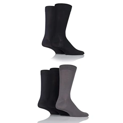 Image of 5 Pair Grey Mix Plain Bamboo Socks Men&#039;s 7 11 Mens SOCKSHOP