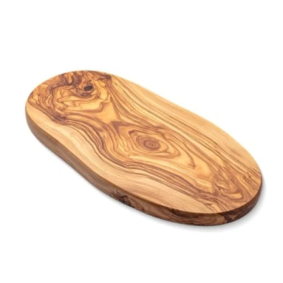 Image of Küchenmaster Olive Wood Chopping Board in Natural Cut, Cheese Board, Bread Breakfast (30 32 cm)