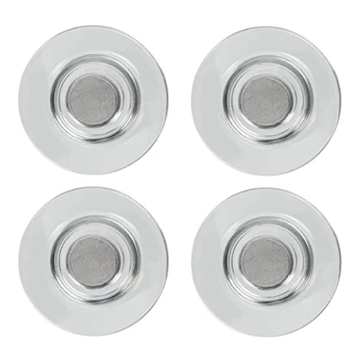 Image of Nobo Extra Strong Glass Whiteboard Magnets, For Magnetic Whiteboards &amp; Planners, Holds 6 x 80gsm A4 Sheets Of Paper, Home Or Office, 4 Pack, 32mm, Clear, 1904116
