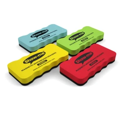Image of Show me MWE4 Magnetic Whiteboard Erasers, Assorted Colours, pack of 4