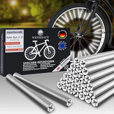 Image of Weidebach Set of 72 spoke reflectors bicycle, StVZO approved bicycle spokes, for maximum visibility in traffic, spokes all kinds