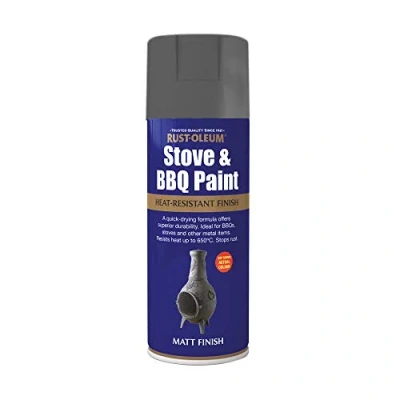 Image of Rust Oleum 400ml Stove &amp; BBQ Spray Paint Cast Iron