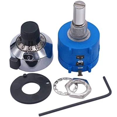 Image of Taiss/10k ohm Multi Turn Potentiometer 3590S 2 103L 10 Rotary Wire Wound Precision with Knob