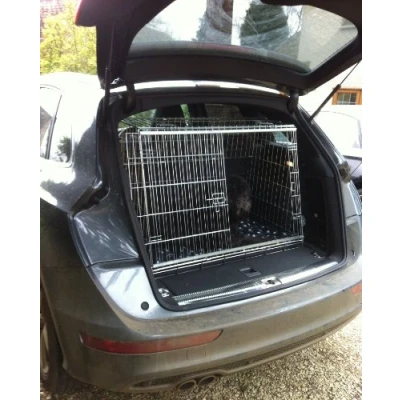 Image of Pet WORLD Suitable for AUDI Q5 2008 Onward Dog Puppy sloped Car travel training carrier crate,cage,